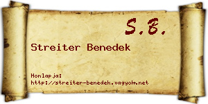 Streiter Benedek névjegykártya
