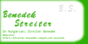 benedek streiter business card